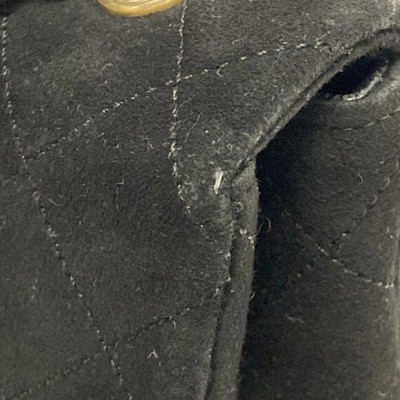 Auth CHANEL Mini Matelasse Black Suede Shoulder Bag Gold hardware - Picture 4 of 15